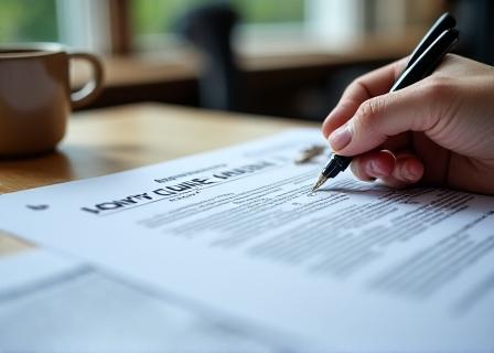 A legal professional reviewing a ceramics studio contract